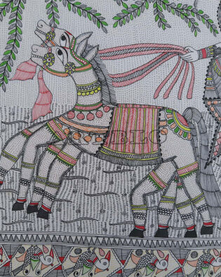 Folk Art Madhubani Painting Mithila Ethnic Artwork 1010