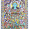 Folk Art Madhubani Painting Mithila Ethnic Krishna Artwork 1011